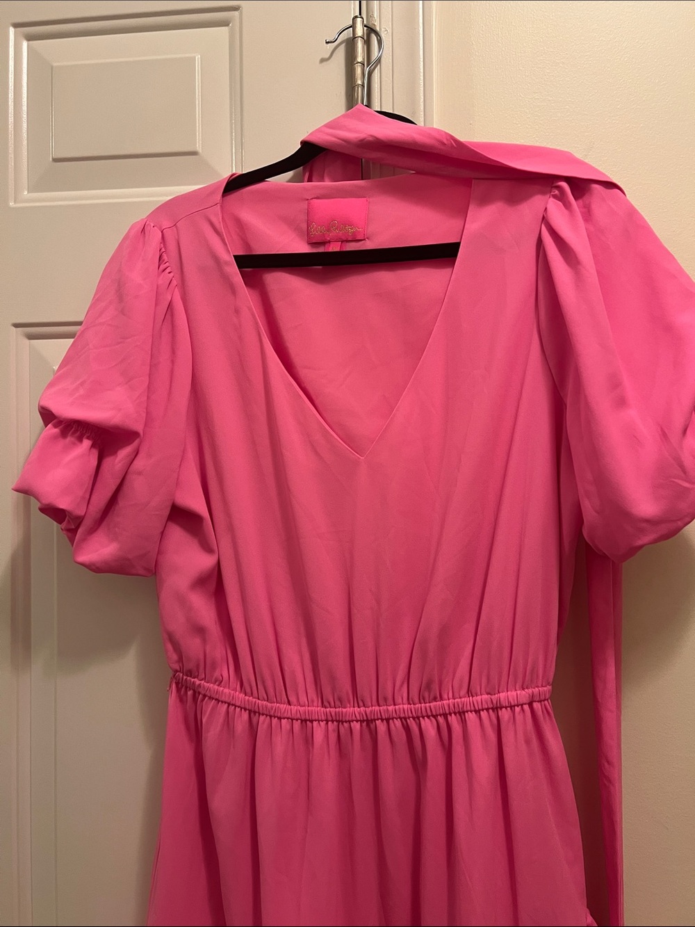 Vibrant Pink ruffled Martha Dress by Lilly Pulitzer Size 12 - Picture 8 of 9